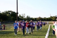 There were hundreds of luminaries lining the track .